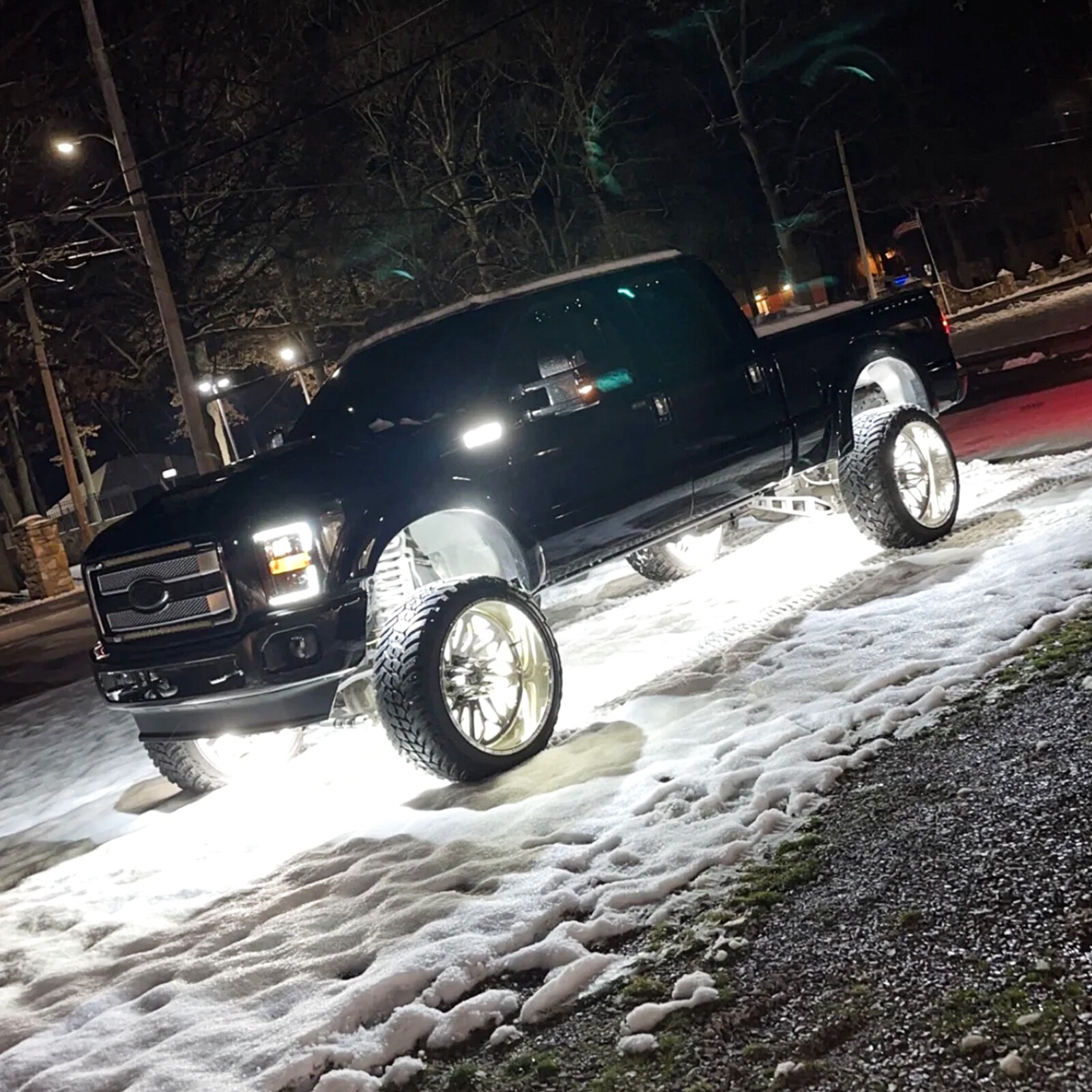 4Pcs 300W 17" Inch 5-Row Pure White LED Wheel Lights Car Rim Lights 6000K Bright