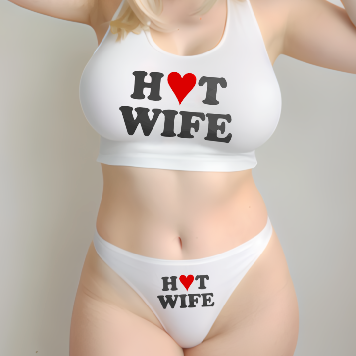 Hotwife Heart Lingerie Set Love Swinger Slut Clothing Shirt Panties