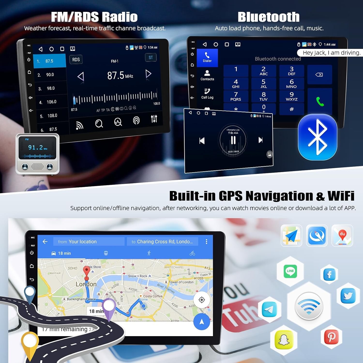 8Core Android 15 Apple CarPlay Radio Stereo For 2005-2007 F-250 F-350 Super Duty