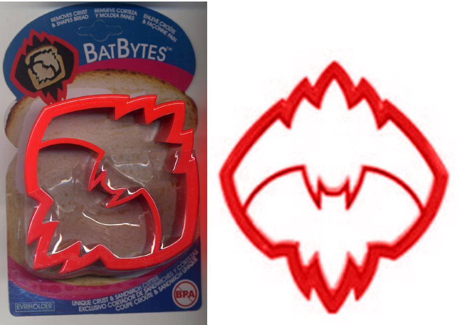 Batman BatBytes Bat Logo Shape Sandwich Bread Crust / Cookie Cutter - RED