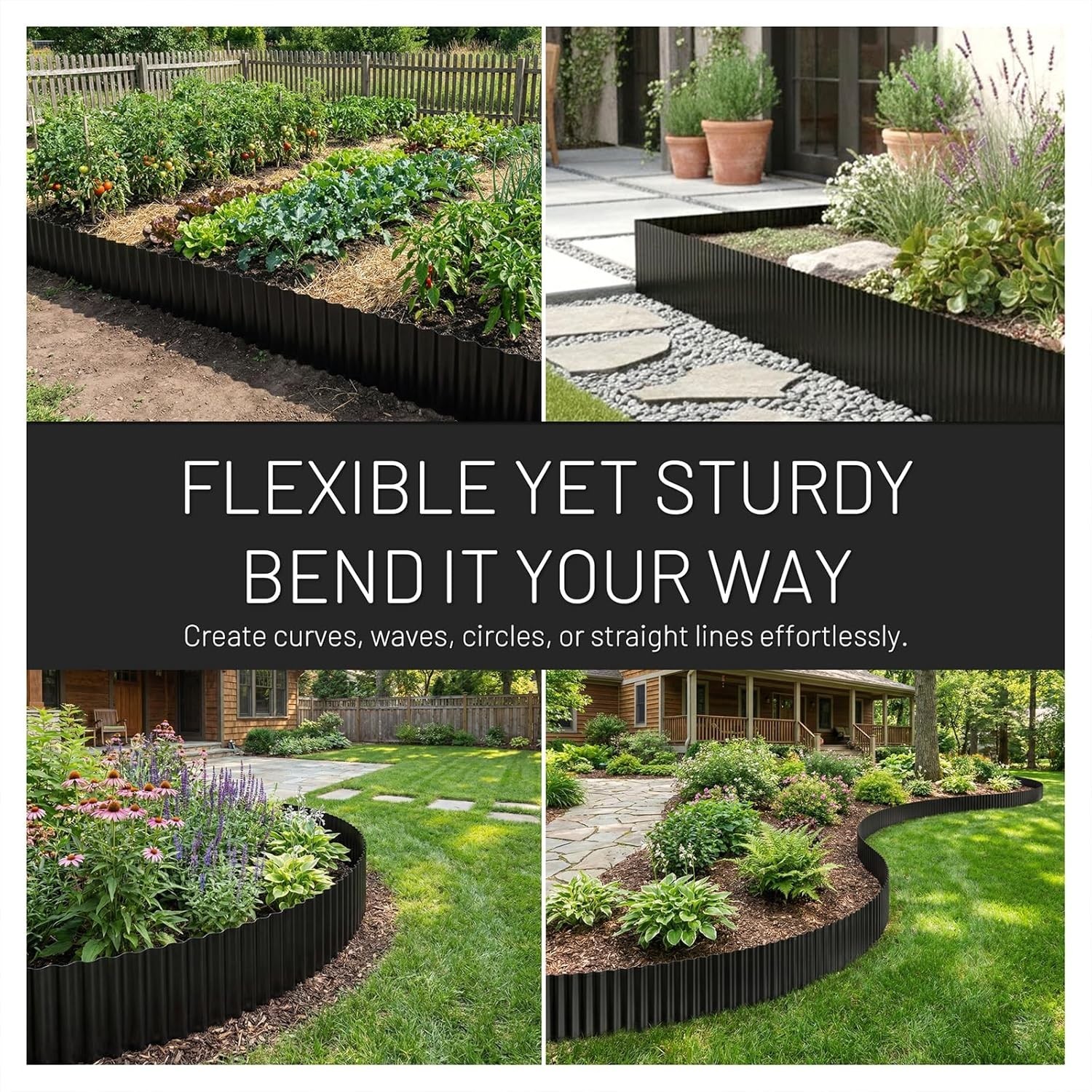 Durable 40FT x 8IN Galvanized Steel Edging for Beautiful Flower Beds & Paths