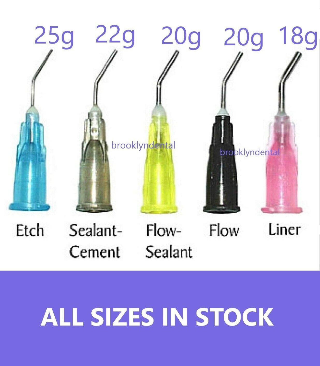 200P Dental Prebent tip Pre Bent Needle Tips for Etch - Sealant needle tips