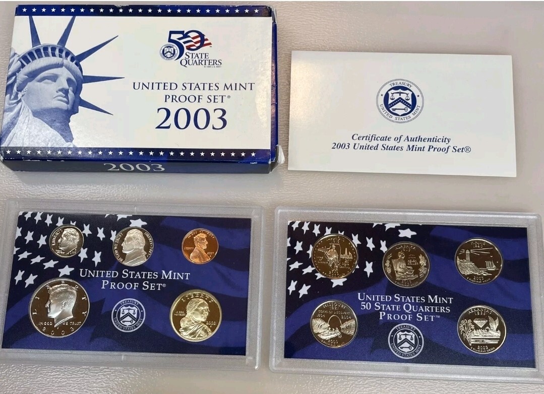 US Mint 10 Annual Proof Sets 1999-2008 OGP Box & COA 109 Coins Estate Sale Lot