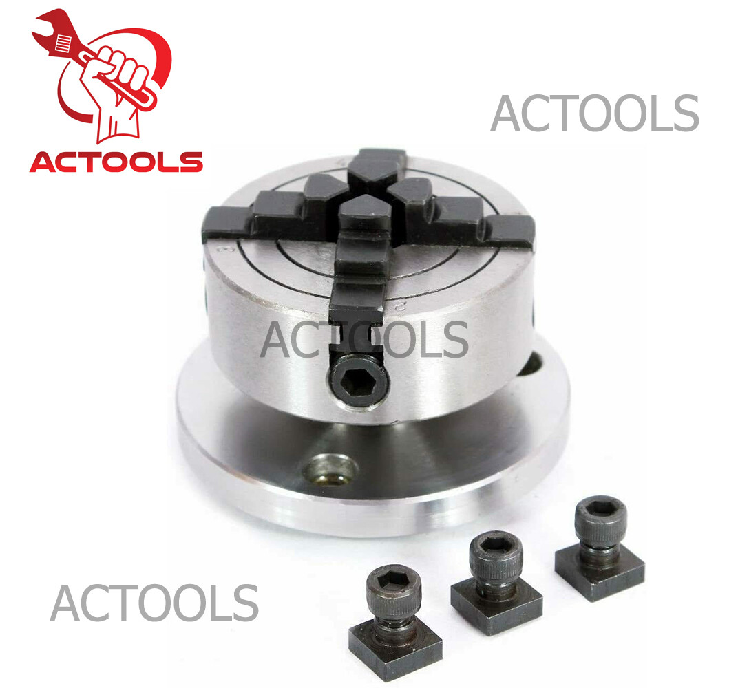 New Tilting Rotary Table 4"(100mm) + 70mm Independent Chuck 4 Jaws USA ACTOOLS