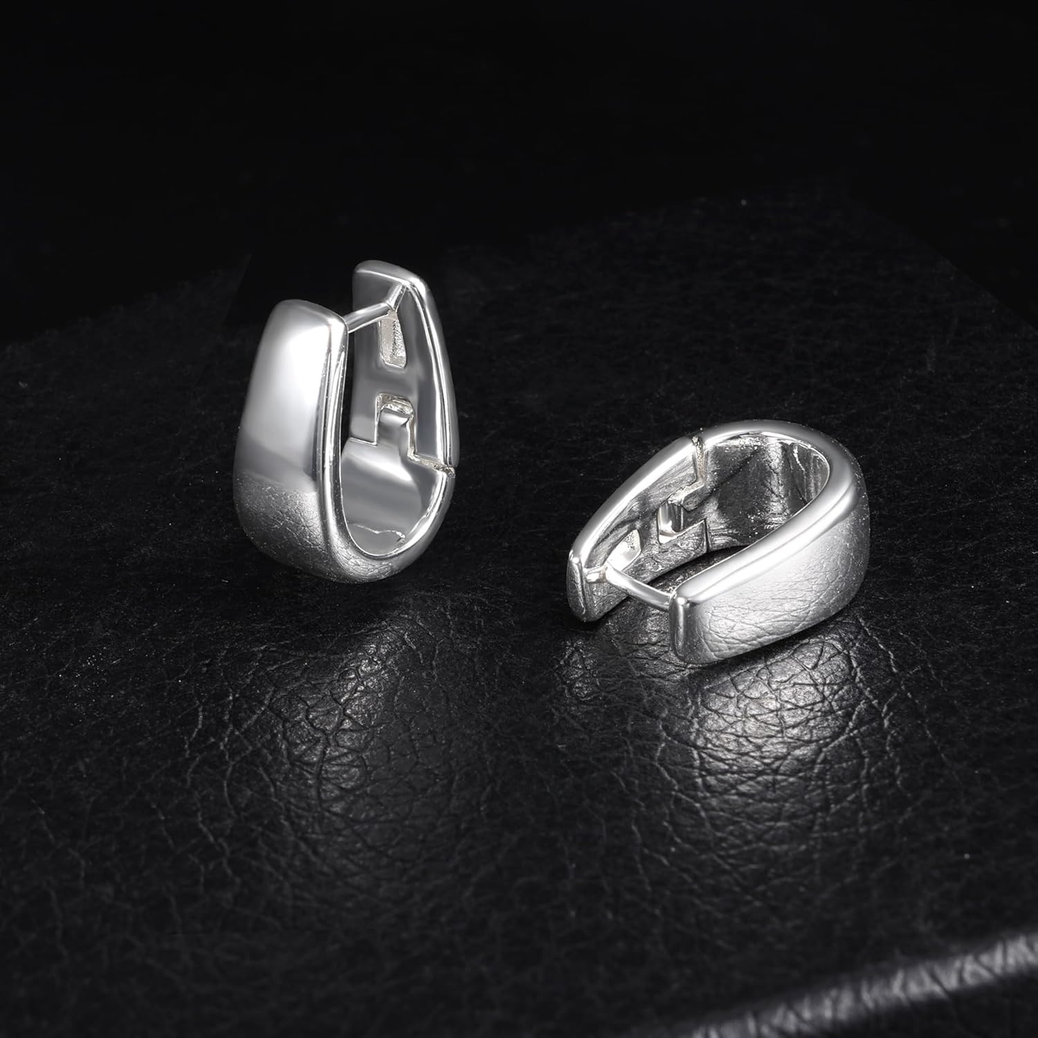 925 Sterling Silver Small Chunky Huggie Hoop Earrings