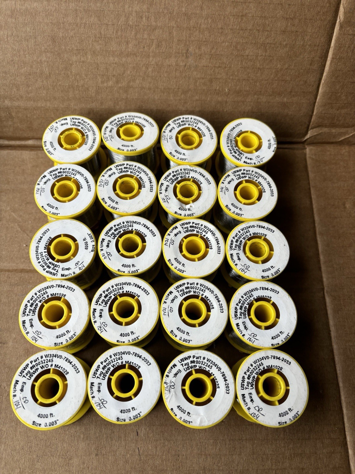 Ultra-Fine Stainless Steel Wire #1– USWP PART#W304V0-7894-2033 / R0032245 4000FT