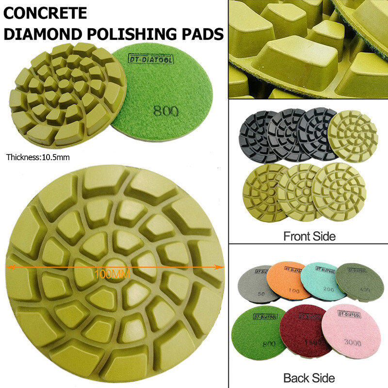 6pcs/set Diamond Concrete Grinding Disc Floor 4 inch Renew Polishing Pads 100mm