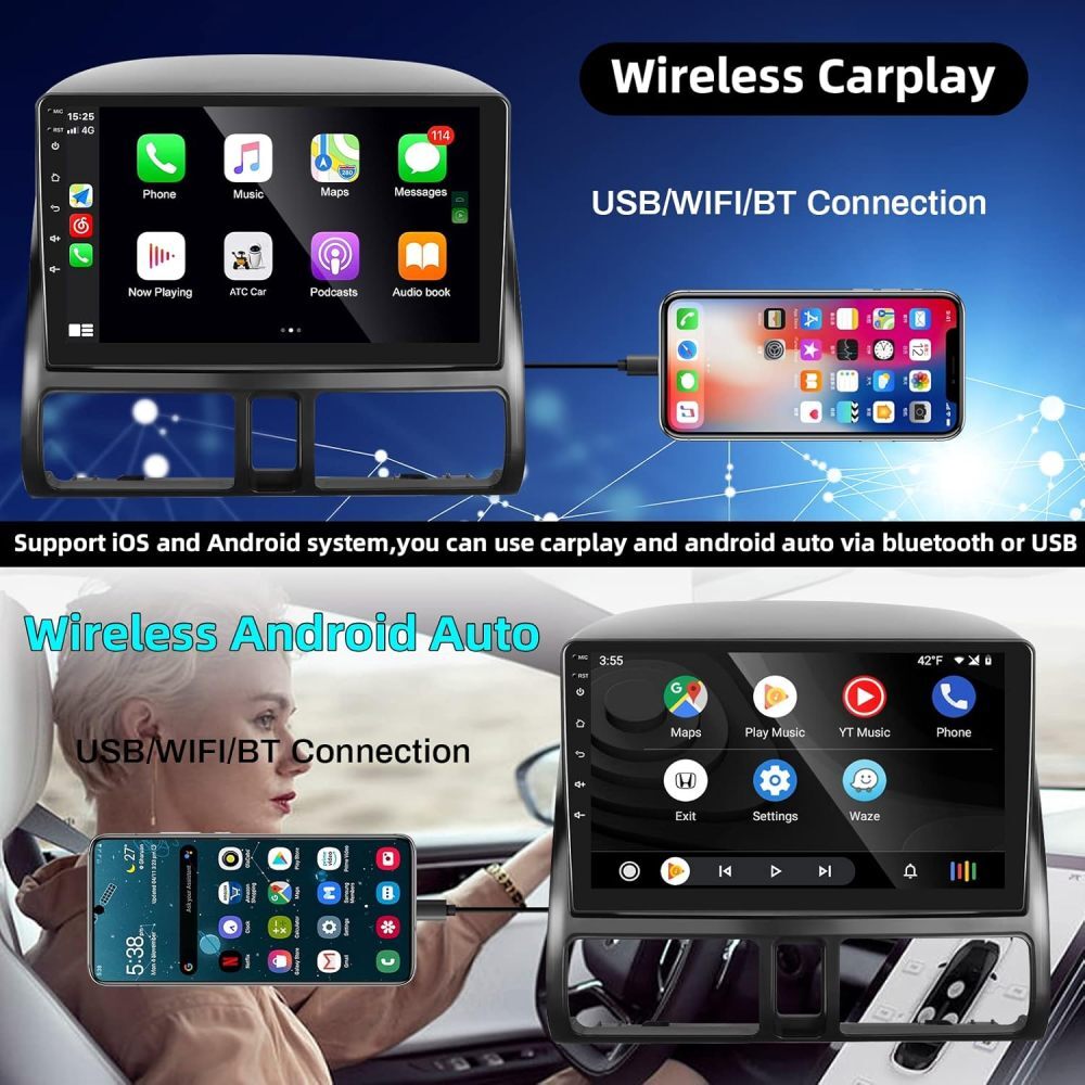 For Honda CR-V CRV 2002-2006 Apple CarPlay Android 15 Car Stereo Radio 2+64G Cam