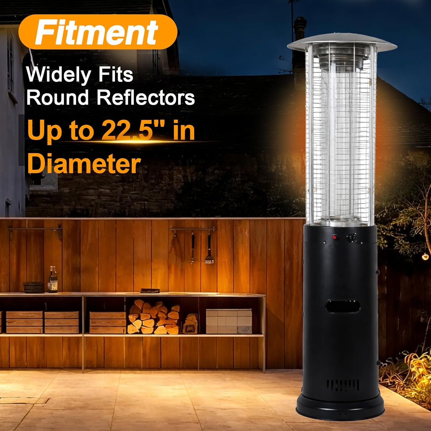 1x Full-Length Outdoor Patio Heater Cover for Spiral Flame LPG Patio Heaters