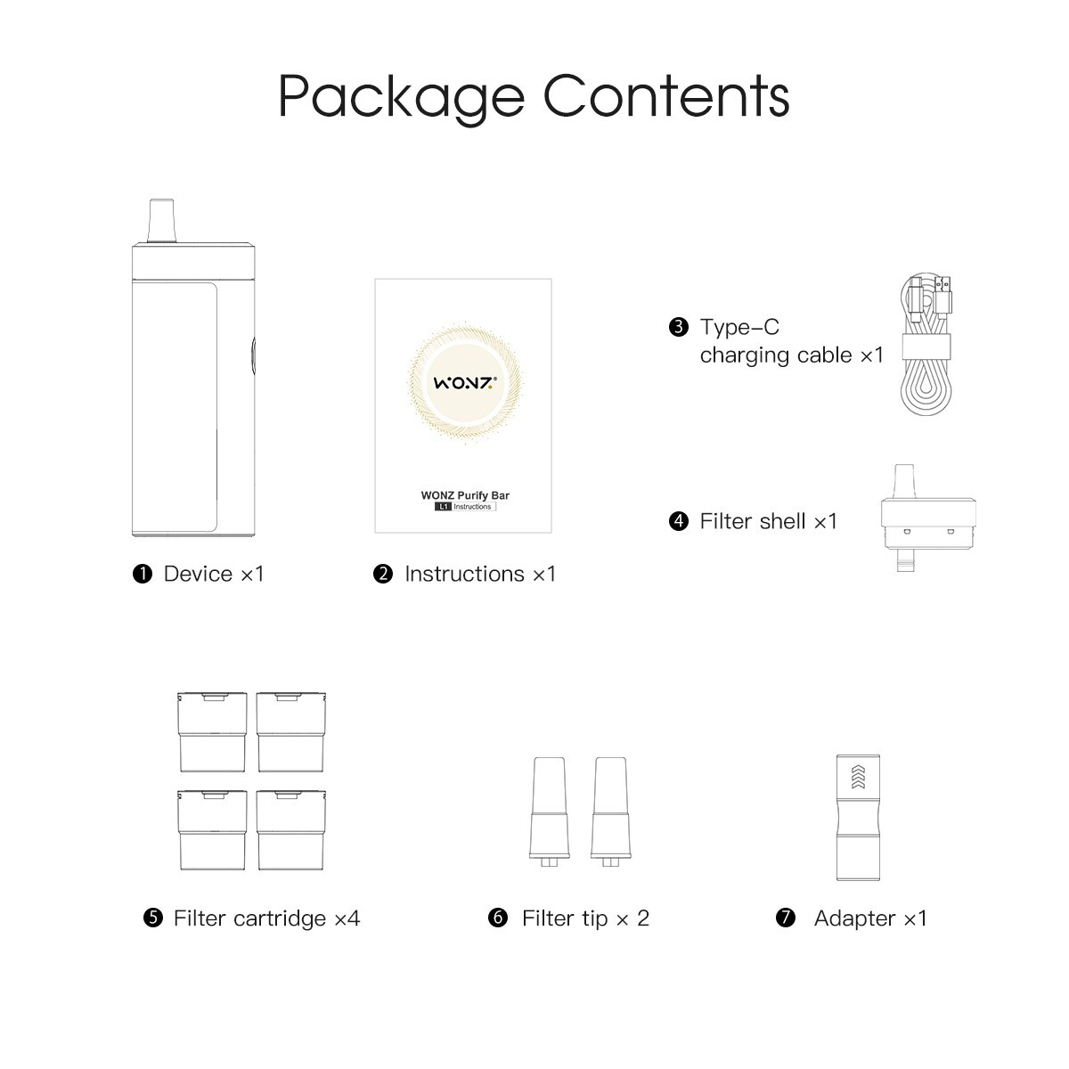WONZ L1 Cigarette Filter ,Heated Tobacco Device,Minimizes Secondhand Smoke Risks