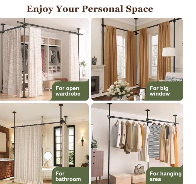Goovilla Room Divider for Room Separation, Tension Curtain Rods No Drilling,...