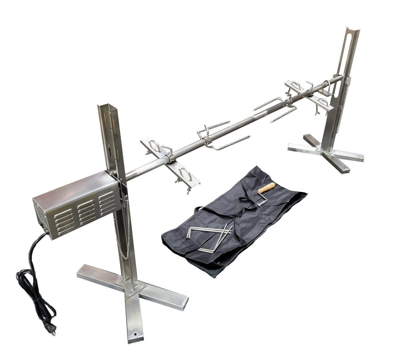 HD 40 Watt Portable BBQ Pig,Lamb Spit Roaster Rotisserie Kit 53" Long Spit Rod