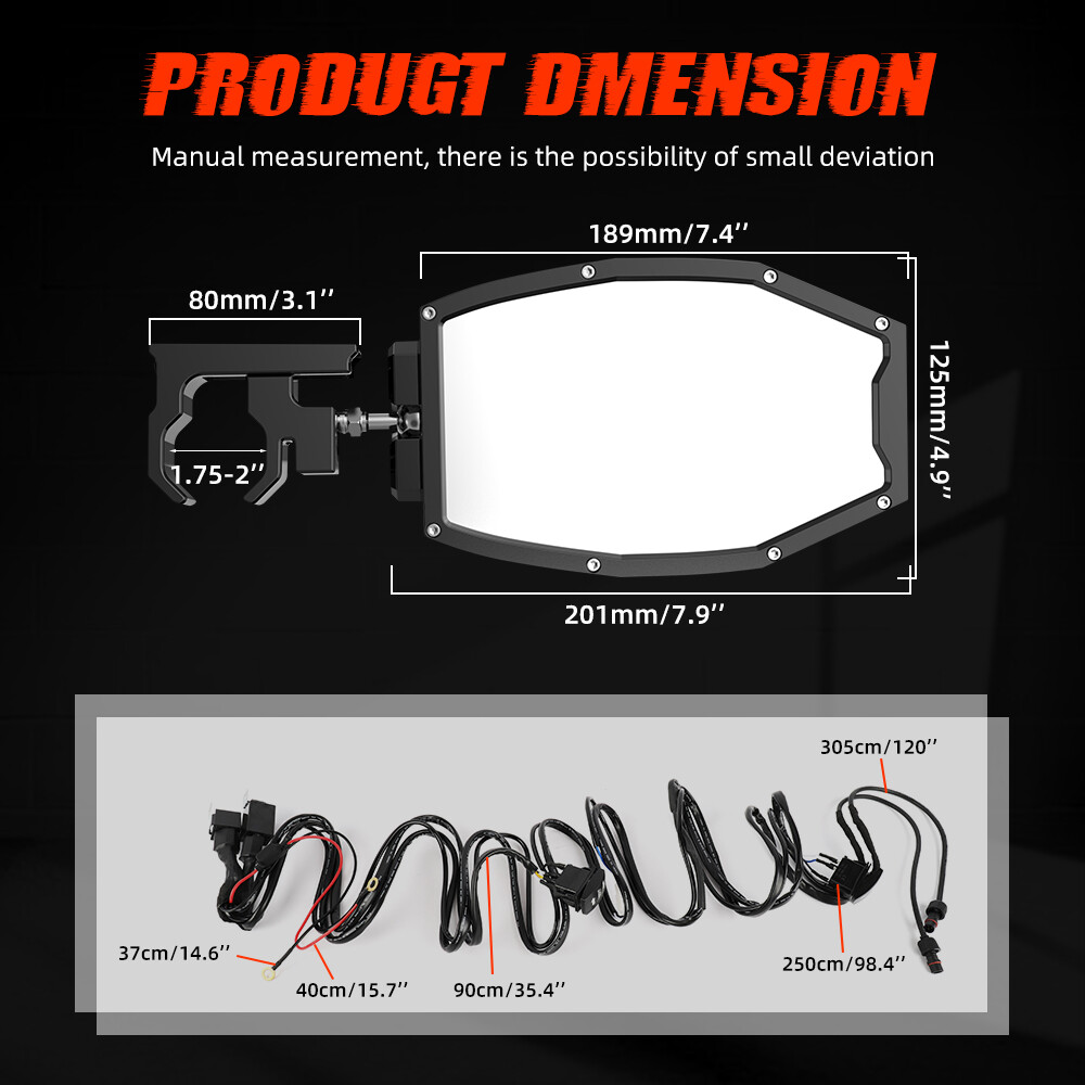 UTV Rear View Side Mirrors W/ LED Turn Lights For 2017-2023 Can Am Maverick X3 R