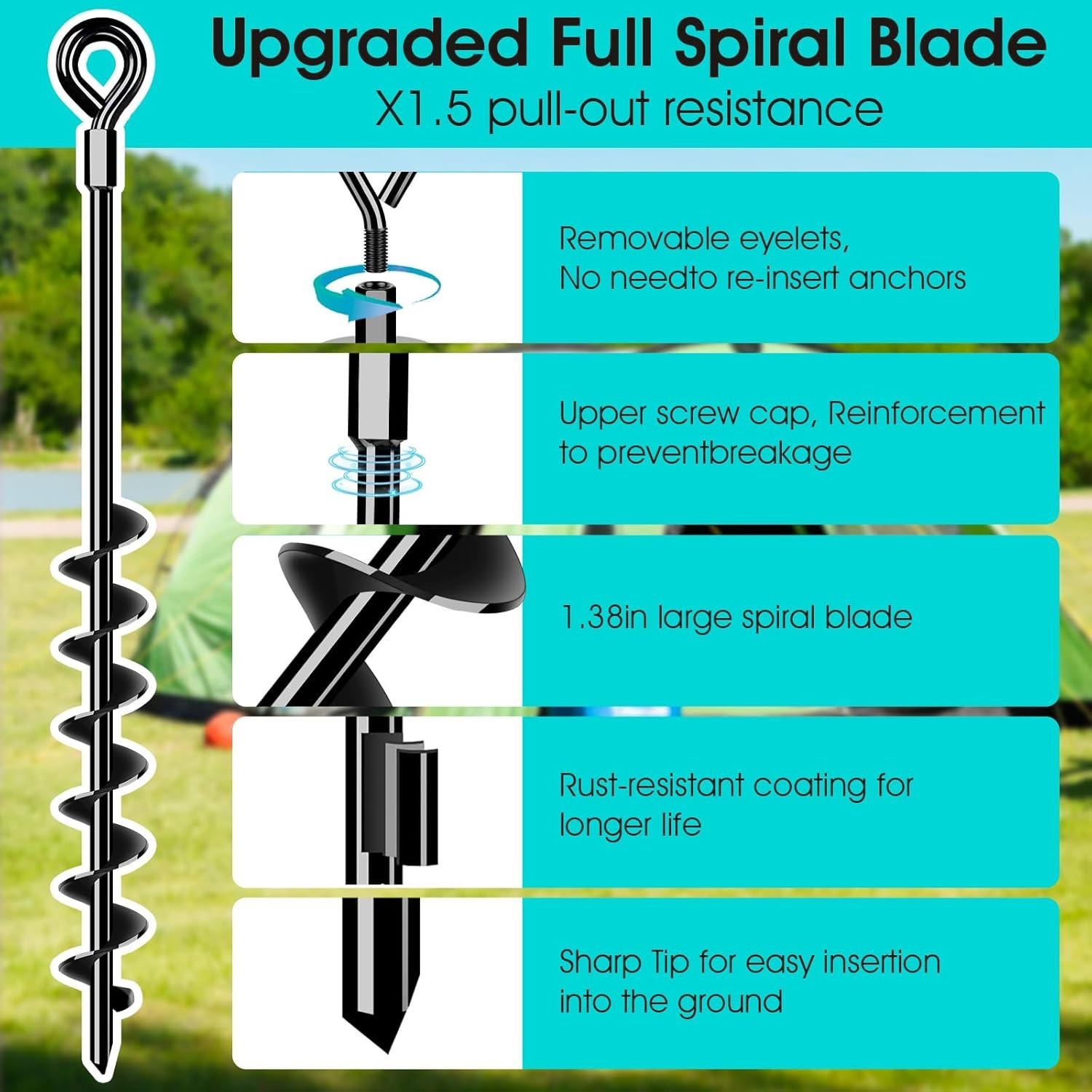 27" Ground Anchors Heavy Duty Shed Anchors Kit, Mobile Home Anchor with 3/16" Ga