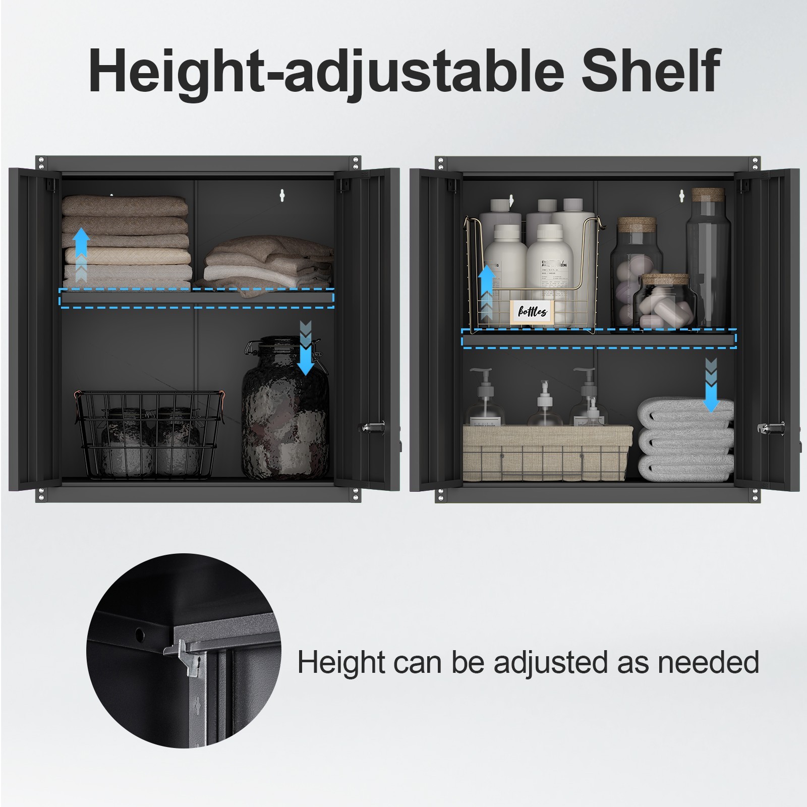 Metal Wall Cabinet, Garage Wall Cabinets With Doors, Locking Storage Cabinet