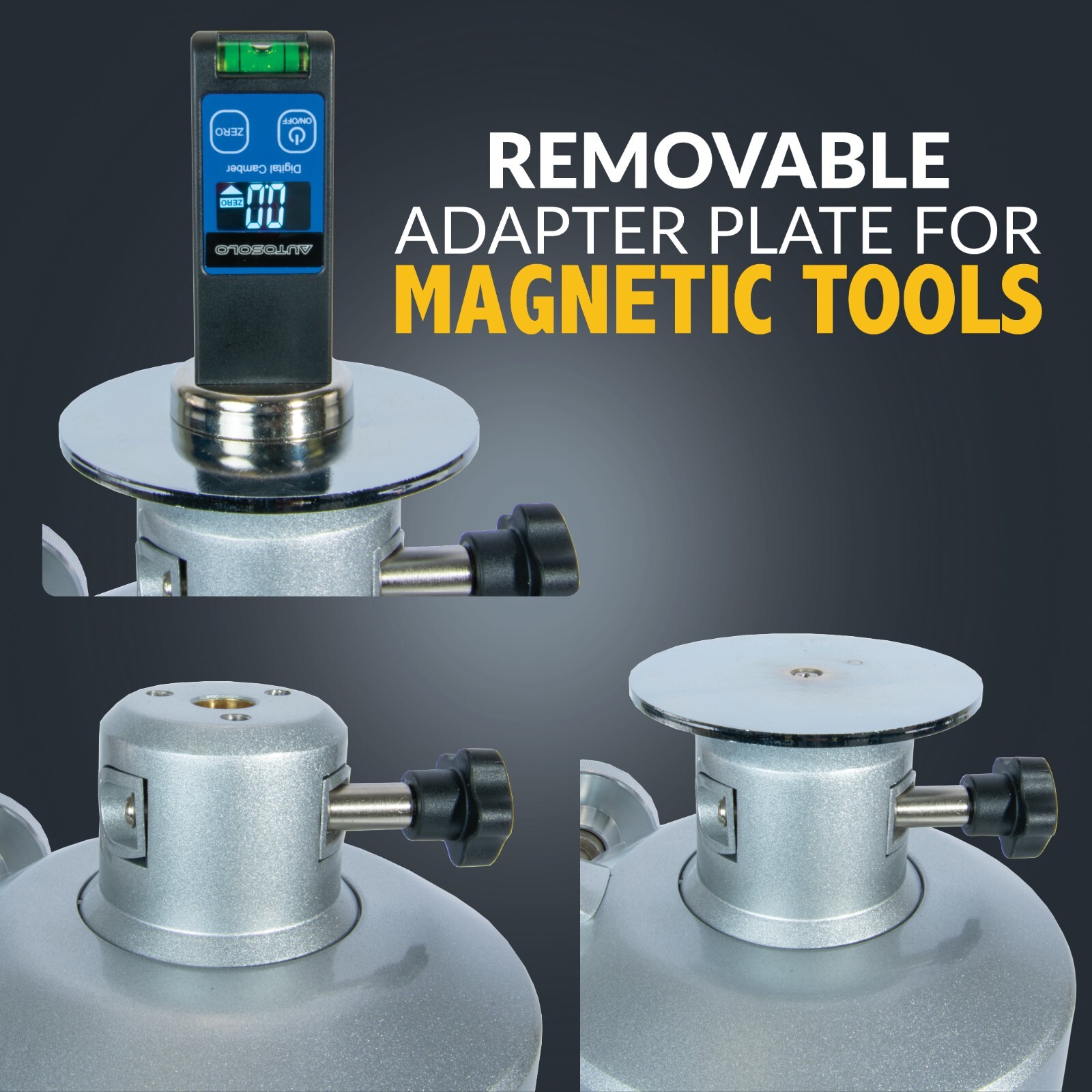 Wheel Alignment Calibration Tire Clamp w/ Magnetic Adapter Plate - 2 Pack