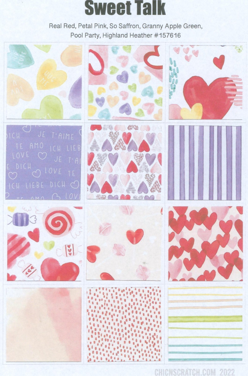 Retired Stampin' Up! Sweet Talk 12" x 12" Double-Sided DSP