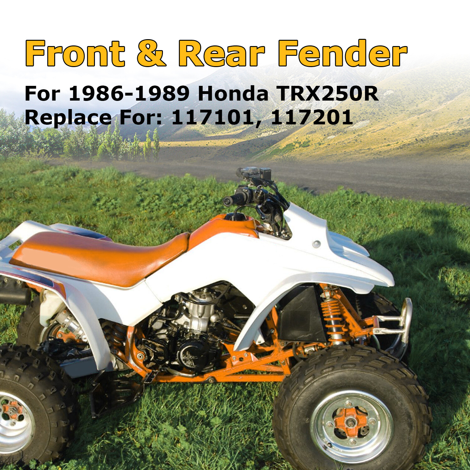 Front and Rear Fender Plastic Kit For FourTrax 250 TRX250R 1986-1989 #117101