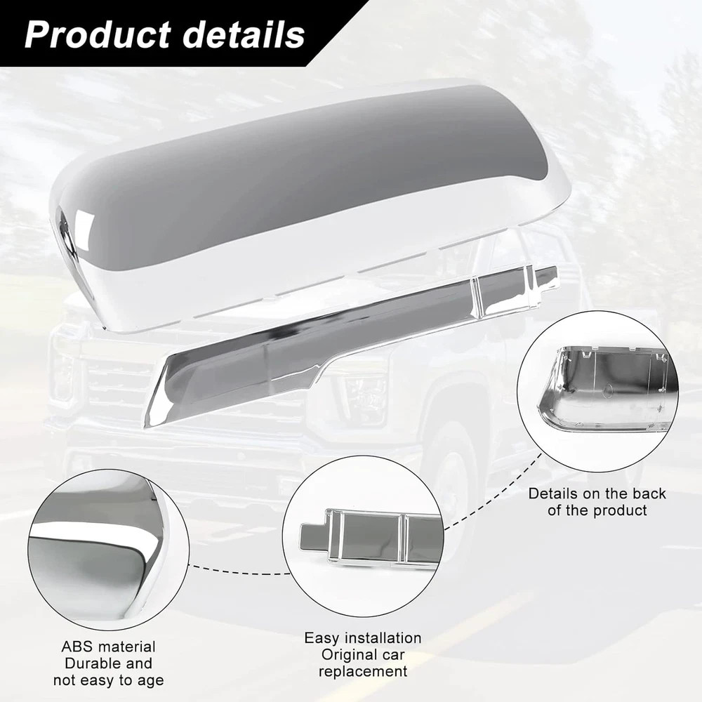 Tow Mirror Caps Replacement for 2020 2021 2022 2023 2024 2500HD 3500HD Chrome
