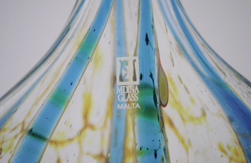 Vintage 1980’s Mdina Art Glass Lollipop Vase A