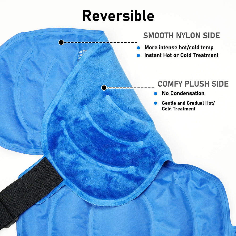 Shoulder Gel Ice Pack Hot Cold Therapy Wrap for Pain Relief Injuries Reusable