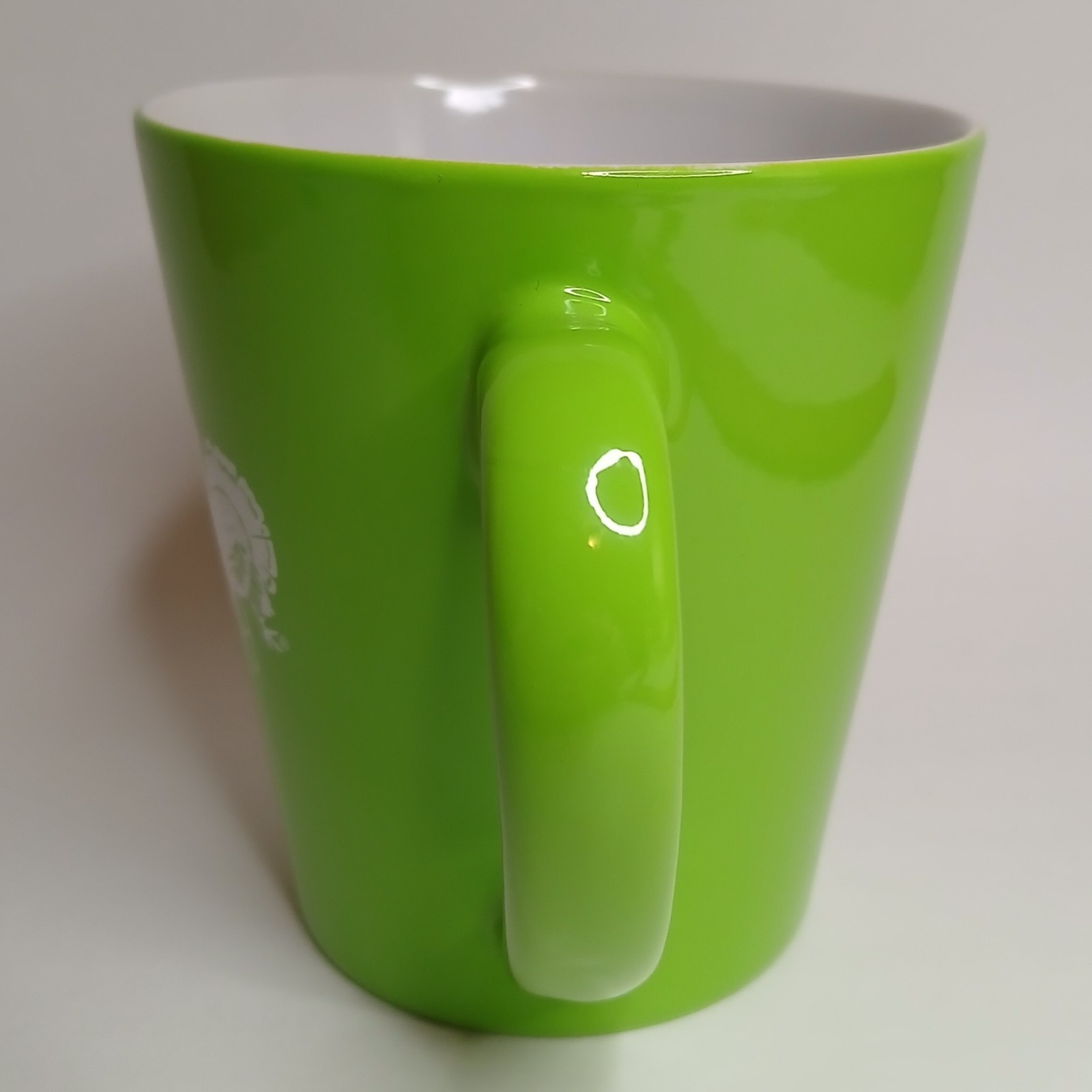 Cornwells Turkeyville USA Bright Green Ceramic Coffee Mug Marshall MI HTF Rare