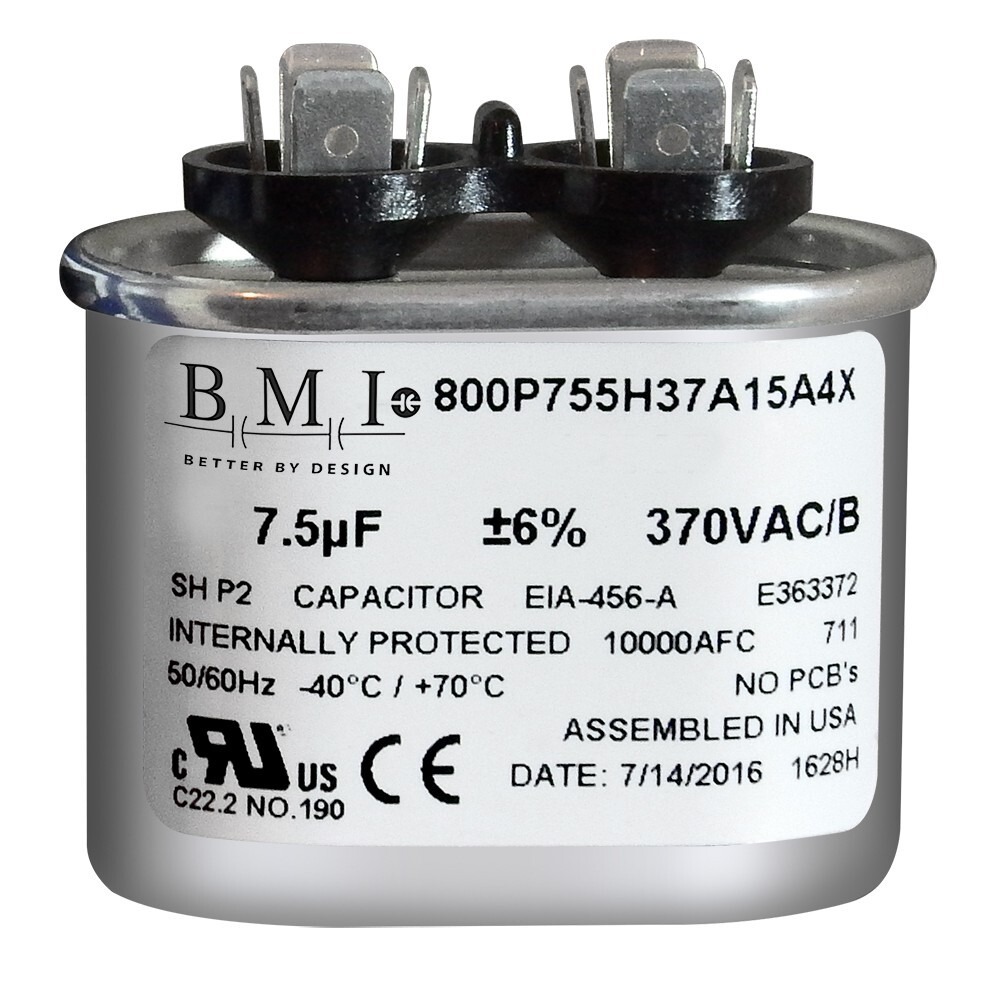 USA Capacitor Oval Run 7.5 uf mfd 370 Volts for HVAC Motors
