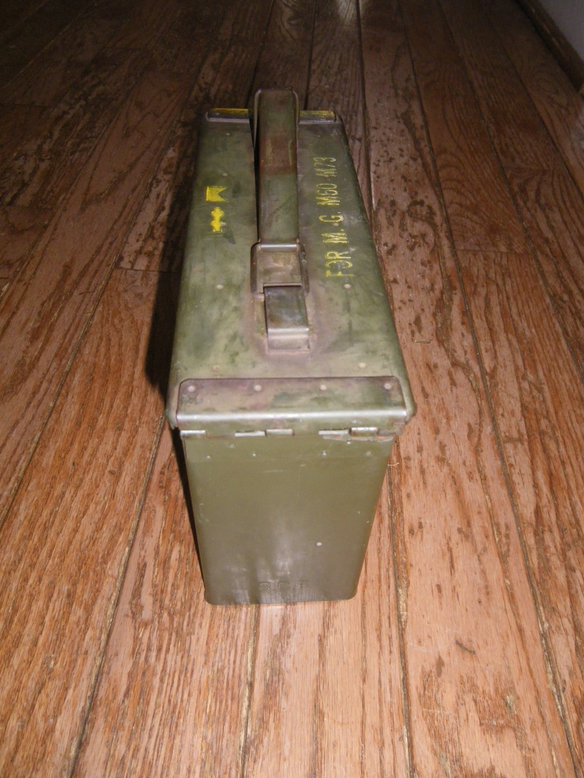 Vintage US Military Army Ammo Metal Box Can 200 Cartridges 7.62MM M13 Nice Clean