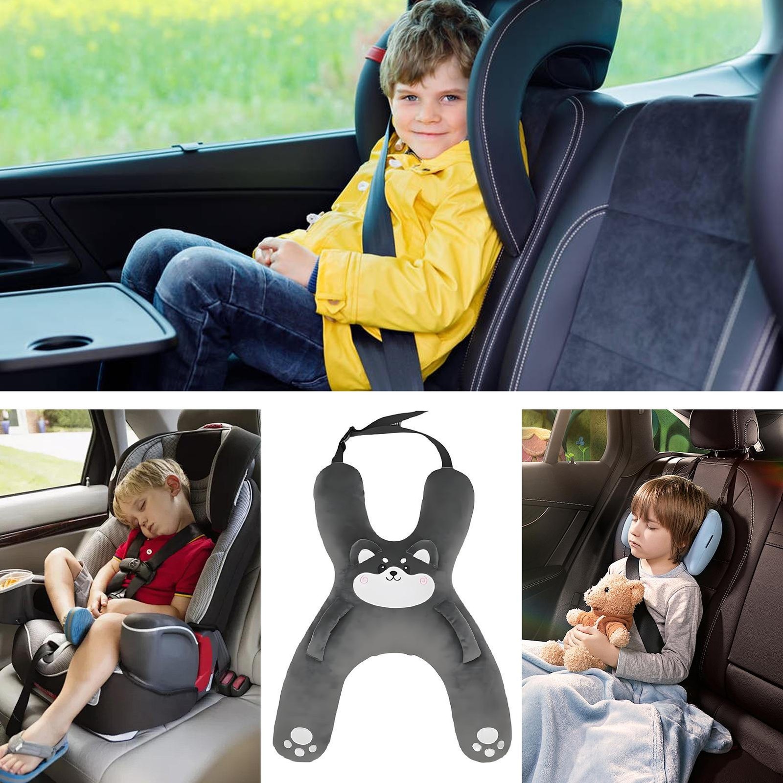 Kids Car Pillow Travel Neck Rest Car Seat Pillow Breathable H Shape