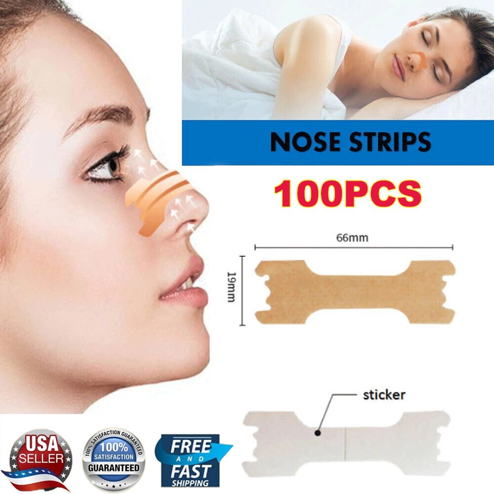 NASAL STRIPS Breathe Nose Better Reduce Snoring Right Sleep Now Apnea Adhesive