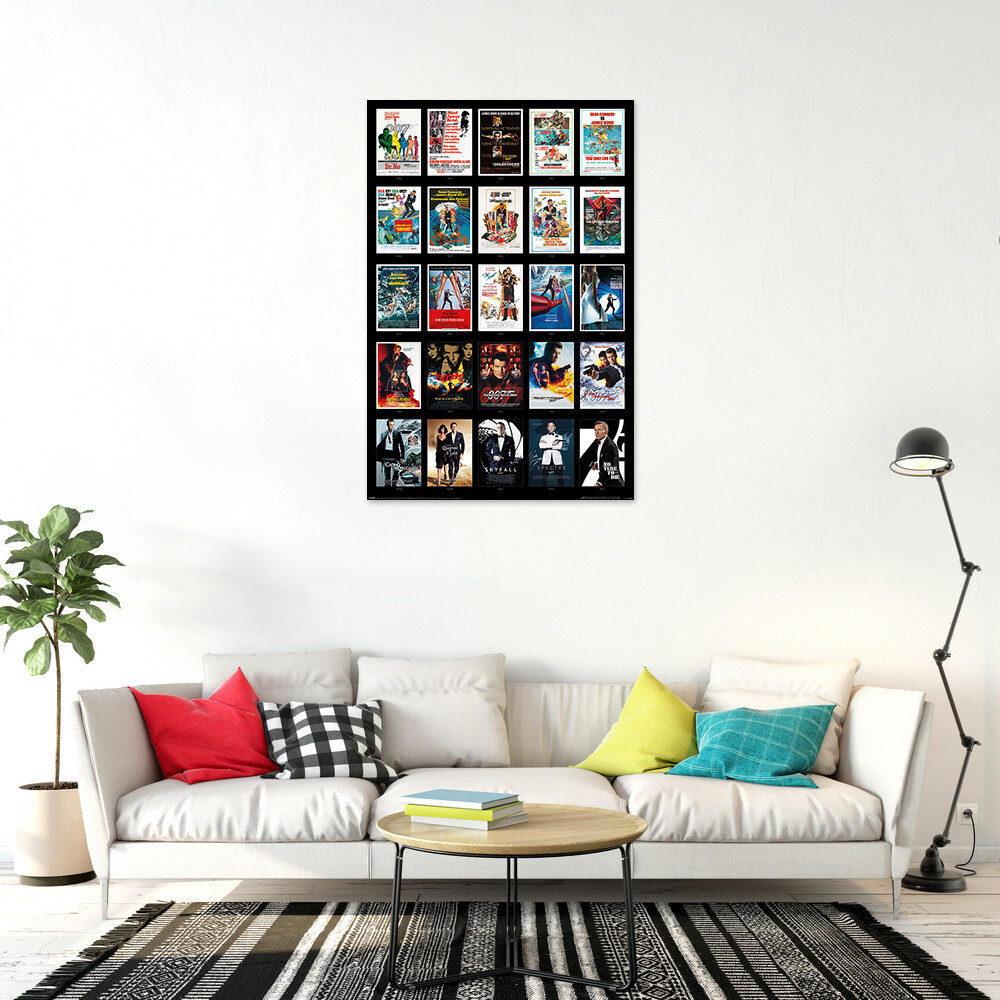 James Bond 007 - Movie Poster (25 Movie Posters Montage) (Size: 24" x 36")