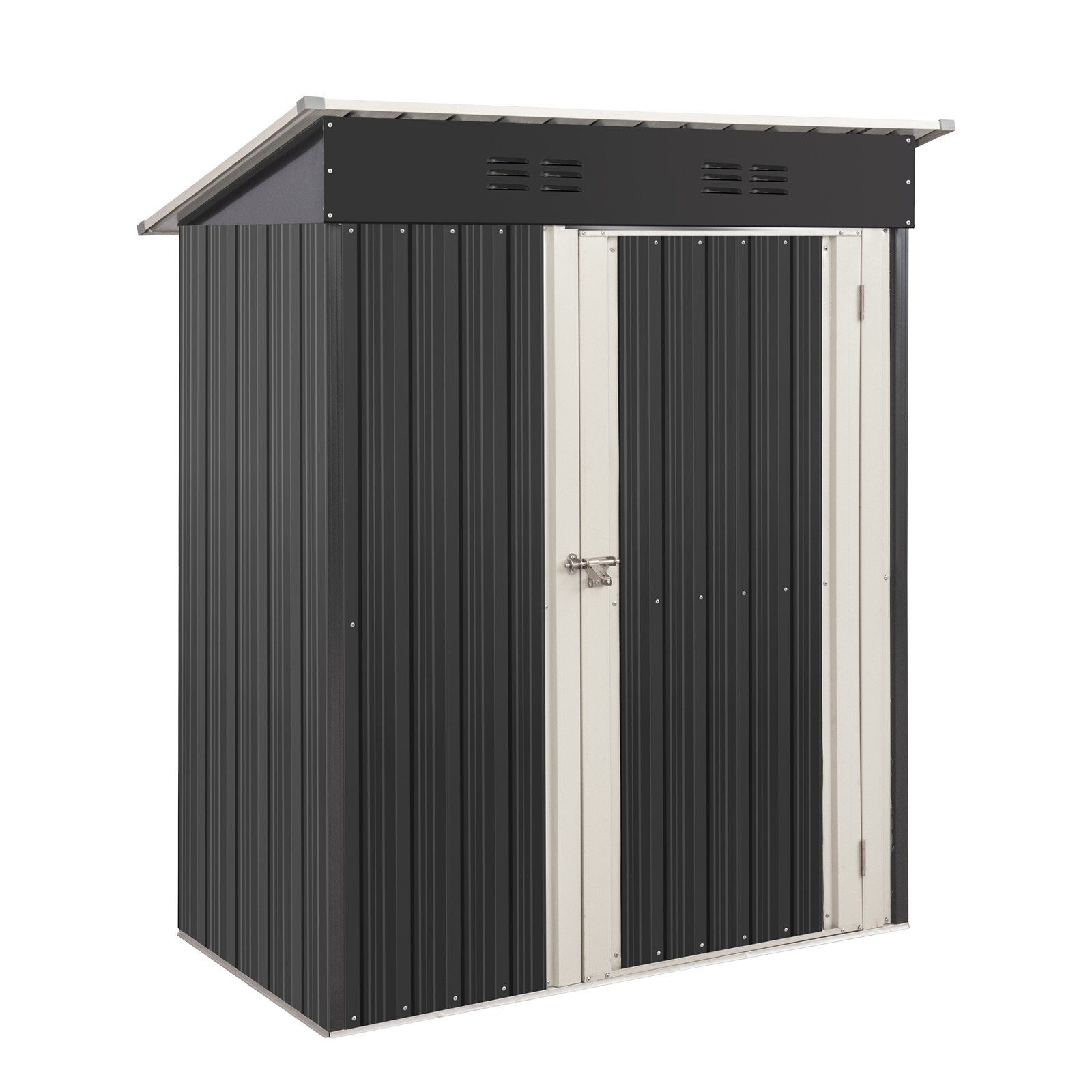 Outdoor Storage Shed Heavy Duty Metal Tool Sheds Storage House 5ft×3ft/6ft×4ft