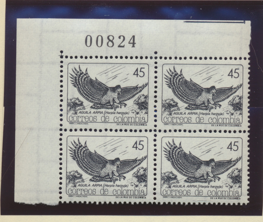 Colombia Stamp Scott #996, Mint Never Hinged, Block of 4