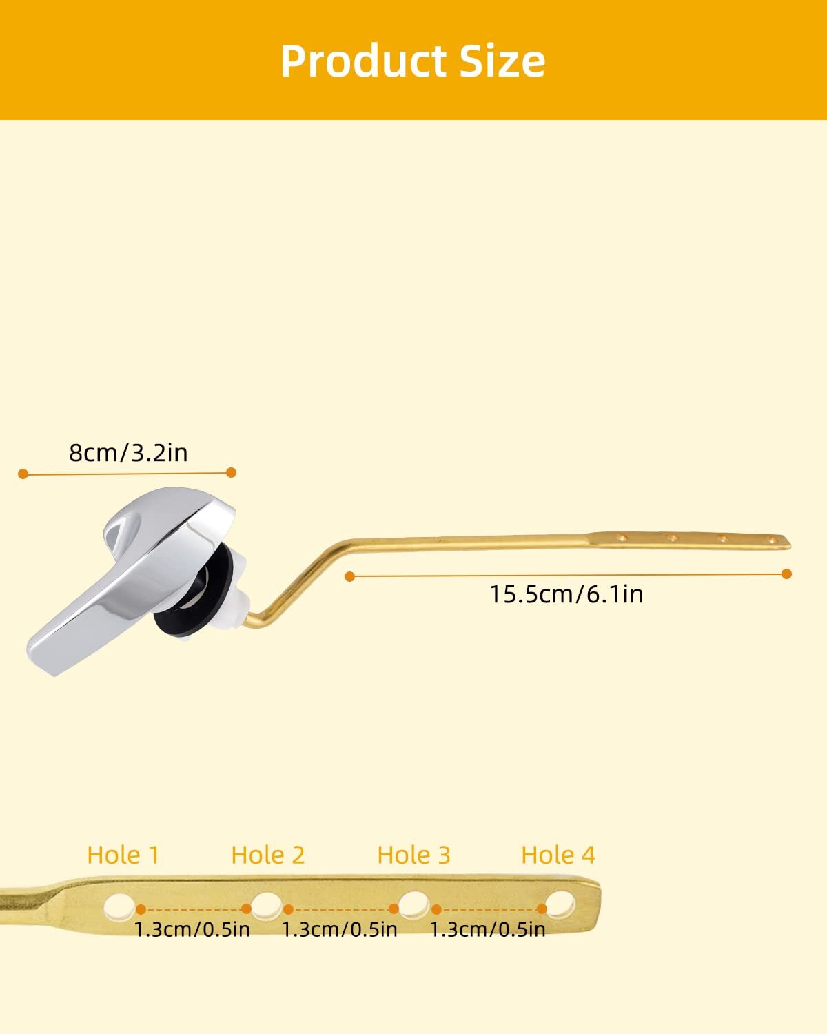 Toilet Tank Flush Lever Handle,Angle Mount Toilet Handle for Kohler K-GP30324-CP