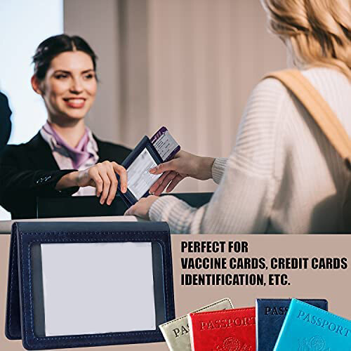 Leather Passport Holder Wallet Blocking Cover Protector For Vaccination Card