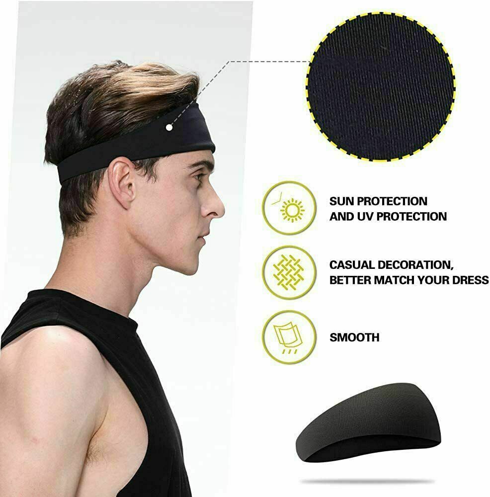 Mens Headband - Sports Running Sweat Head Bands - Athletic Sweatbands Hair Band