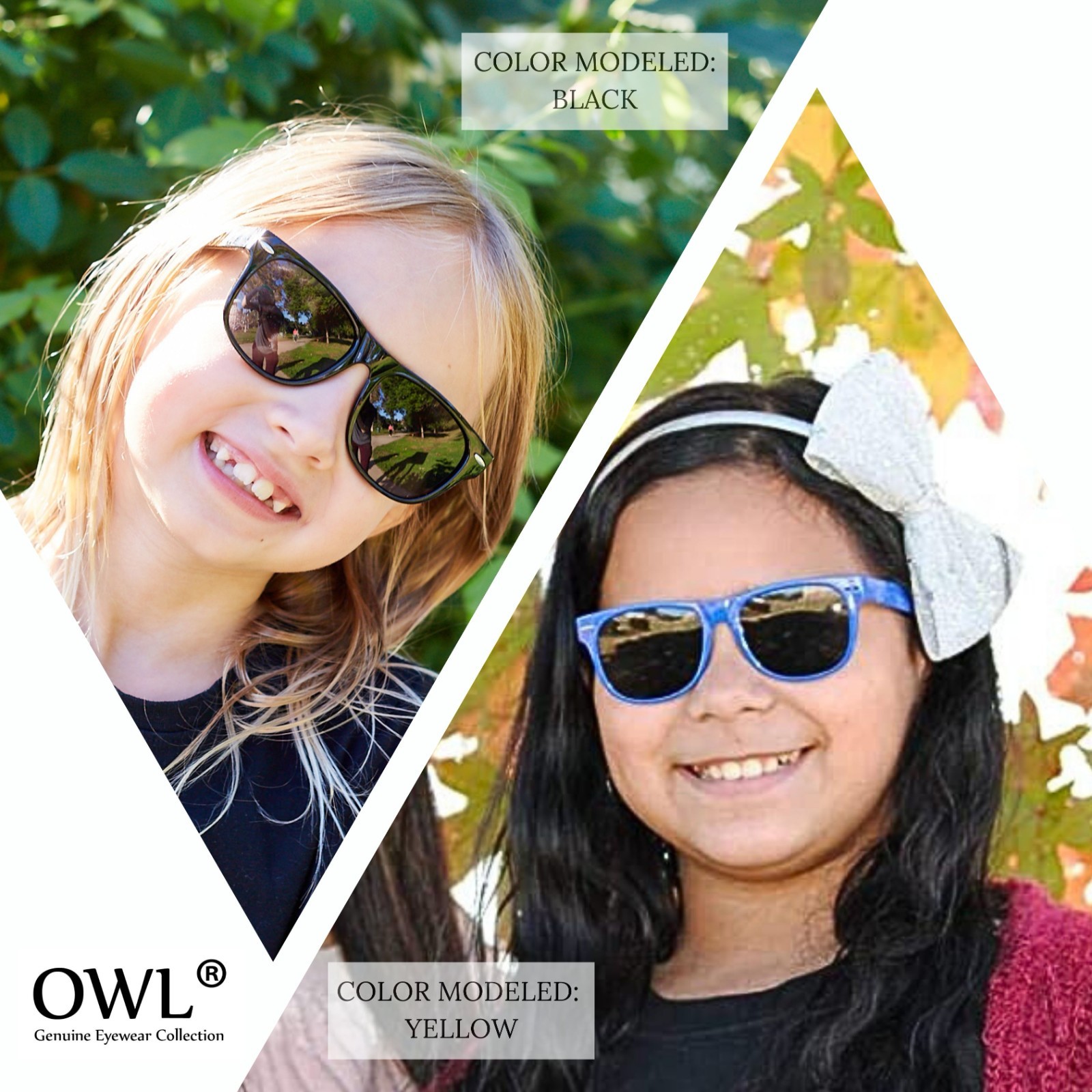 Kids Polarized Sunglasses UV400 Anti-Glare Toddler Boys Girls 2 Pack Blue Black