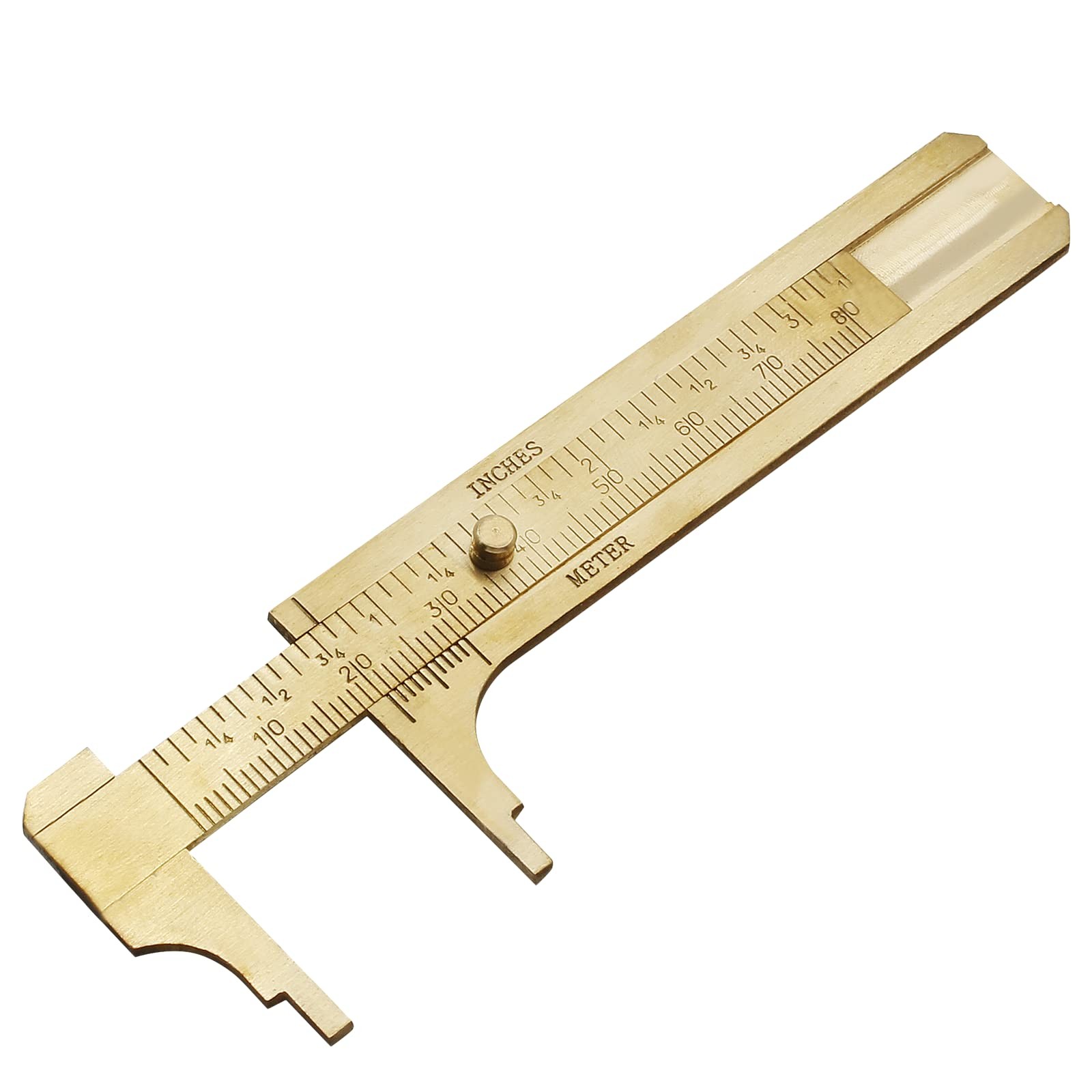 Brass Pocket Vernier Caliper Ruler, Sliding Gauge Mini Vernier Caliper Double...