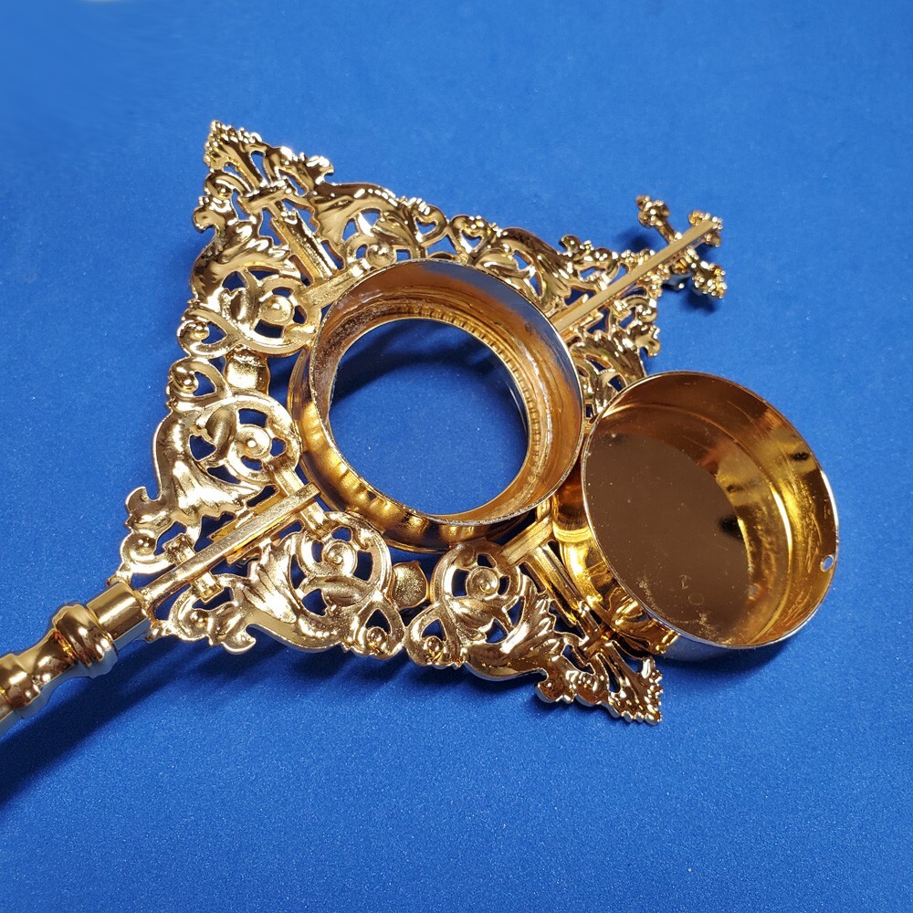 Brass Standing Reliquary Relic Holder Catholic Church Supply