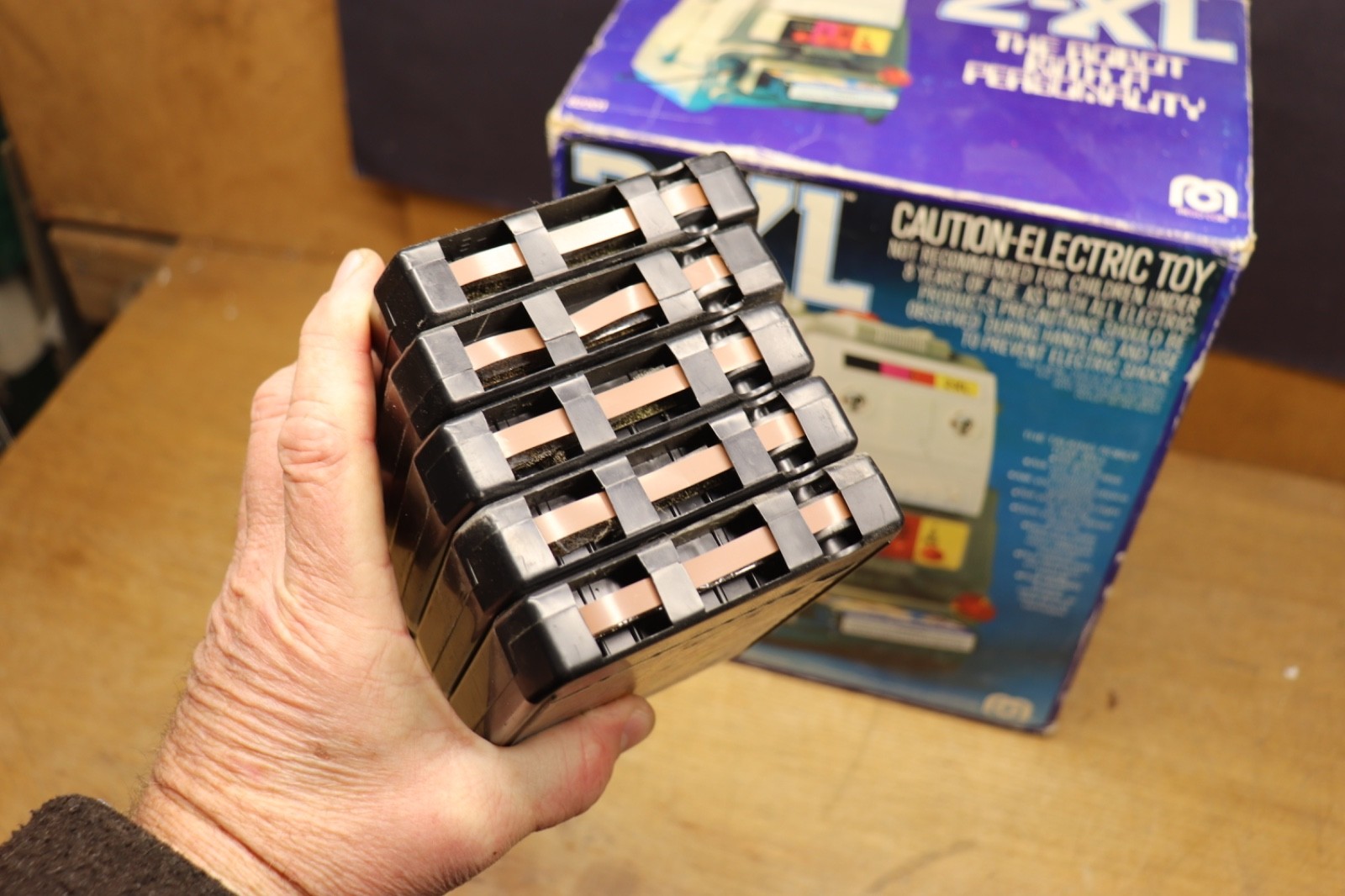 Vintage Mego 1978 2-XL Robot Toy 8 Track Player & 5 Cartridges