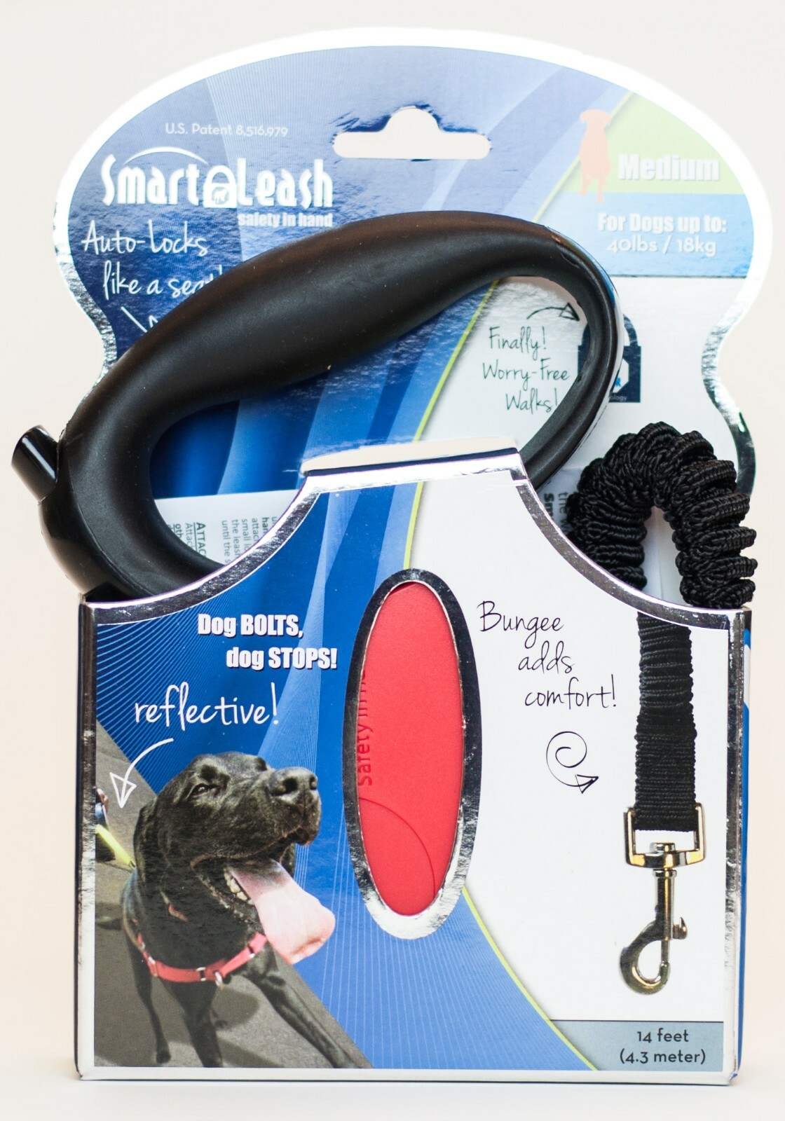 SmartLeash® -The Only Automatically Braking Retractable Leash- New-Free Shipping