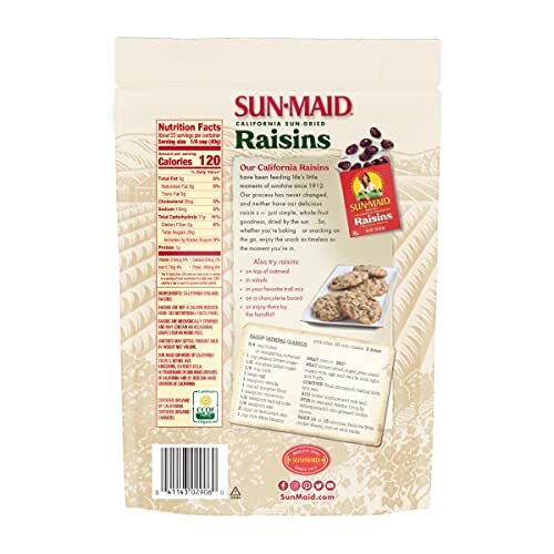 Sun-Maid | Organic Califorina Raisins | 32 Ounce Resealable Bag (Pack Of 2) - 64