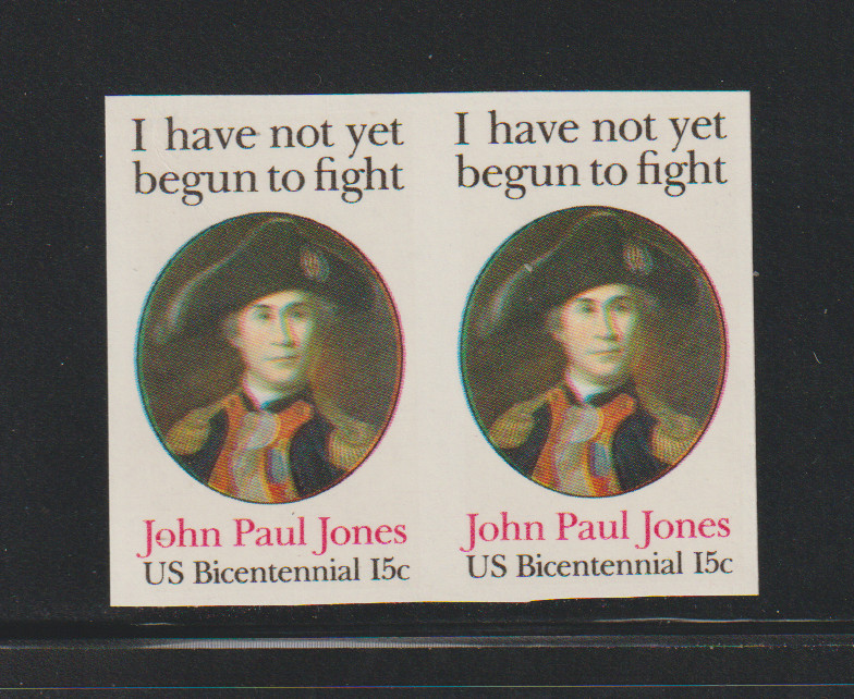US ERROR Stamps #1789PW Jones, Navy: Imperf pair. MNH