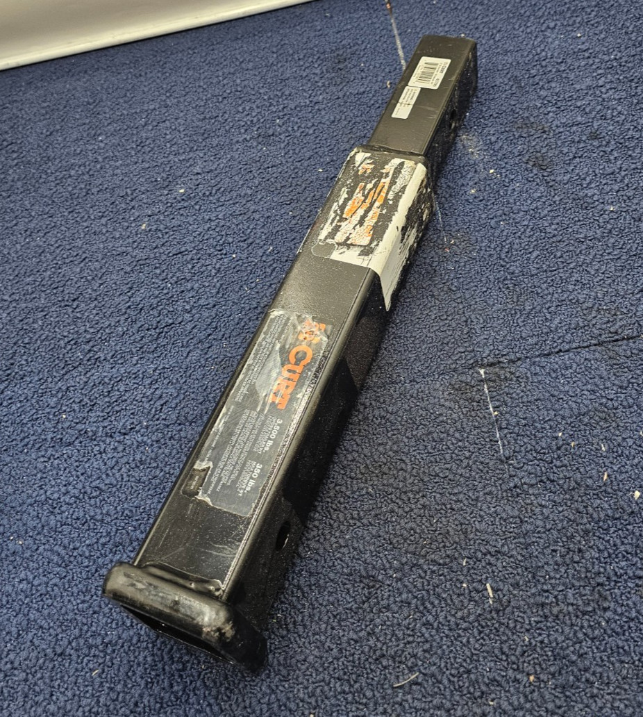 Curt 45795 14" Receiver Tube Extender 2" Shank 3,500 lbs Gloss Black Powder Coat