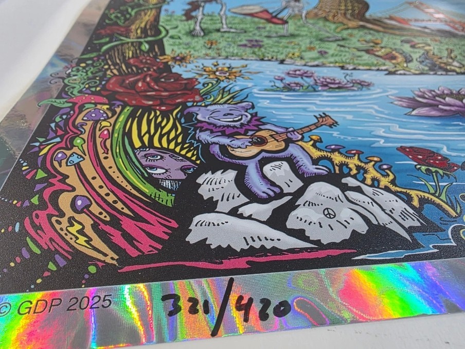 Grateful Dead 60th Foil Poster 2025 Signed & Numbered AE Mike Dubois 420 Giclée