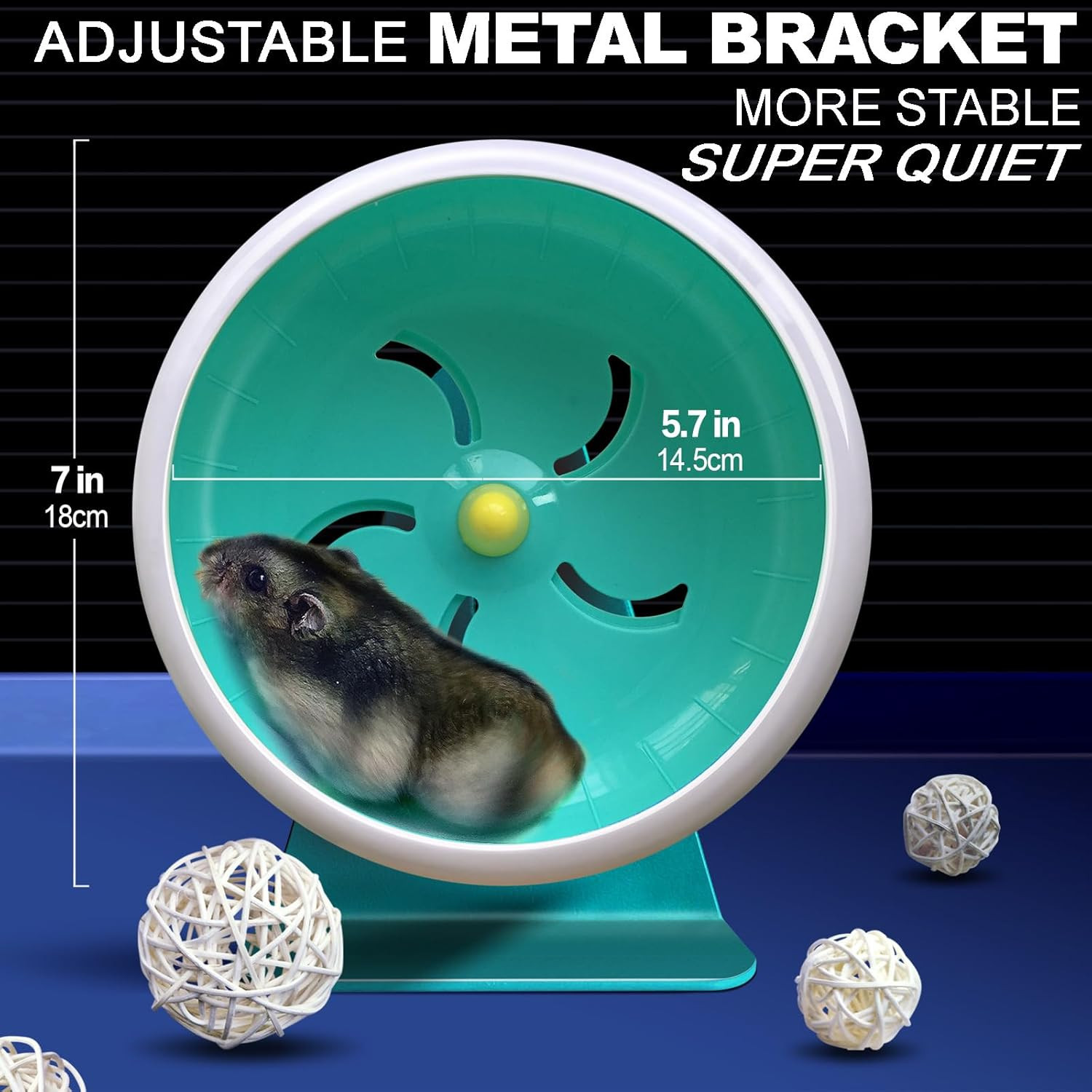 Hamster Silent Wheel, Super-Silent Small Animal Exercise Wheel Accessories, Quie