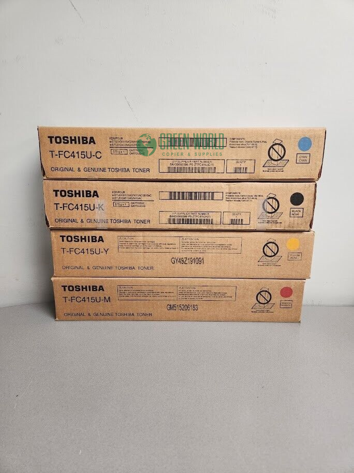 Toshiba T-FC415U set X4 M,C,Y,B Cartridges for eStudio 2515AC to 5015AC Genuine