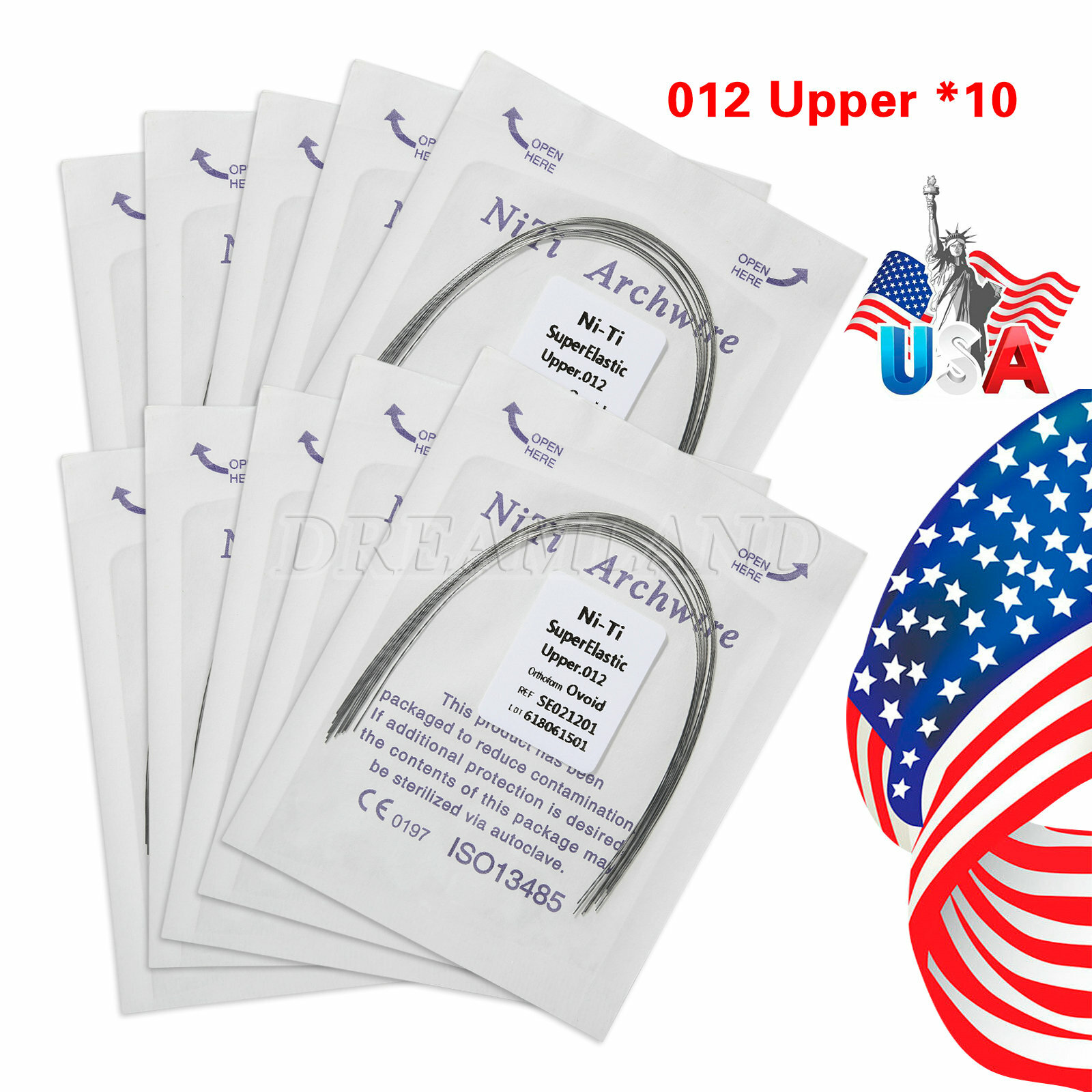 10Packs Ortho Dental Arch Wire Niti Round U/L / Brackets Braces MBT/Roth