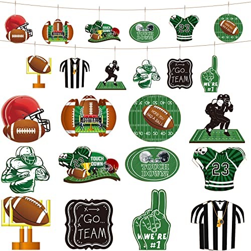 Pieces Football Wooden Hanging Ornaments Football Cutout Wood Ornament DIY 24