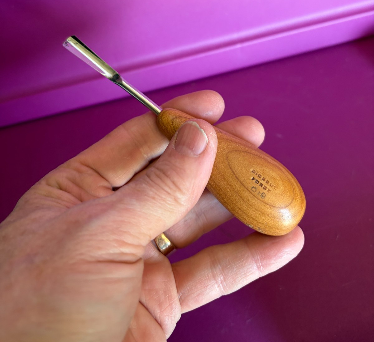 RARE Diobsud Forge 3/8" Wide Single Bevel Straight Wood Carving Chisel In VGC!